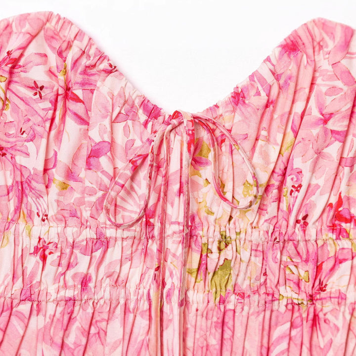 Dame Floral Maxi Kjole med justerbare Spaghetti-stropper Stilla