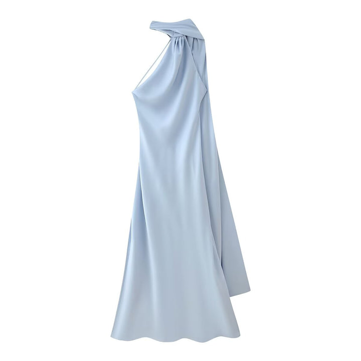 Femme Halter Neck Maxi Kjole med sidelids Stilla