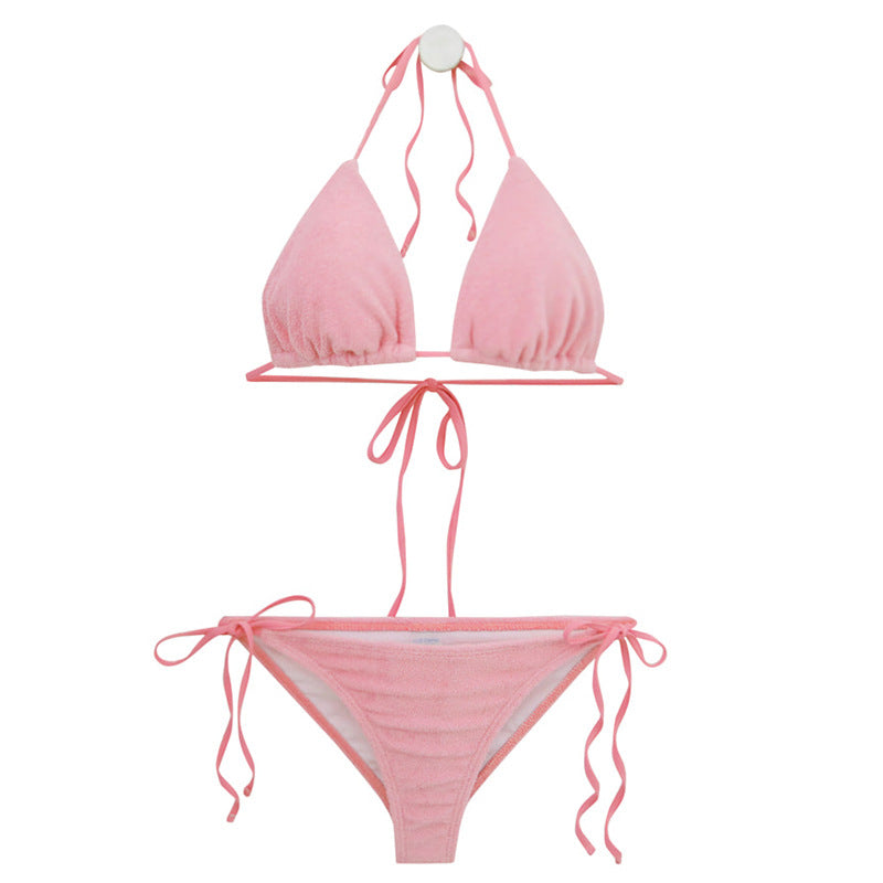Dame Triangel-bikini med elastiske flæsedetaljer og justerbare stropper Stilla