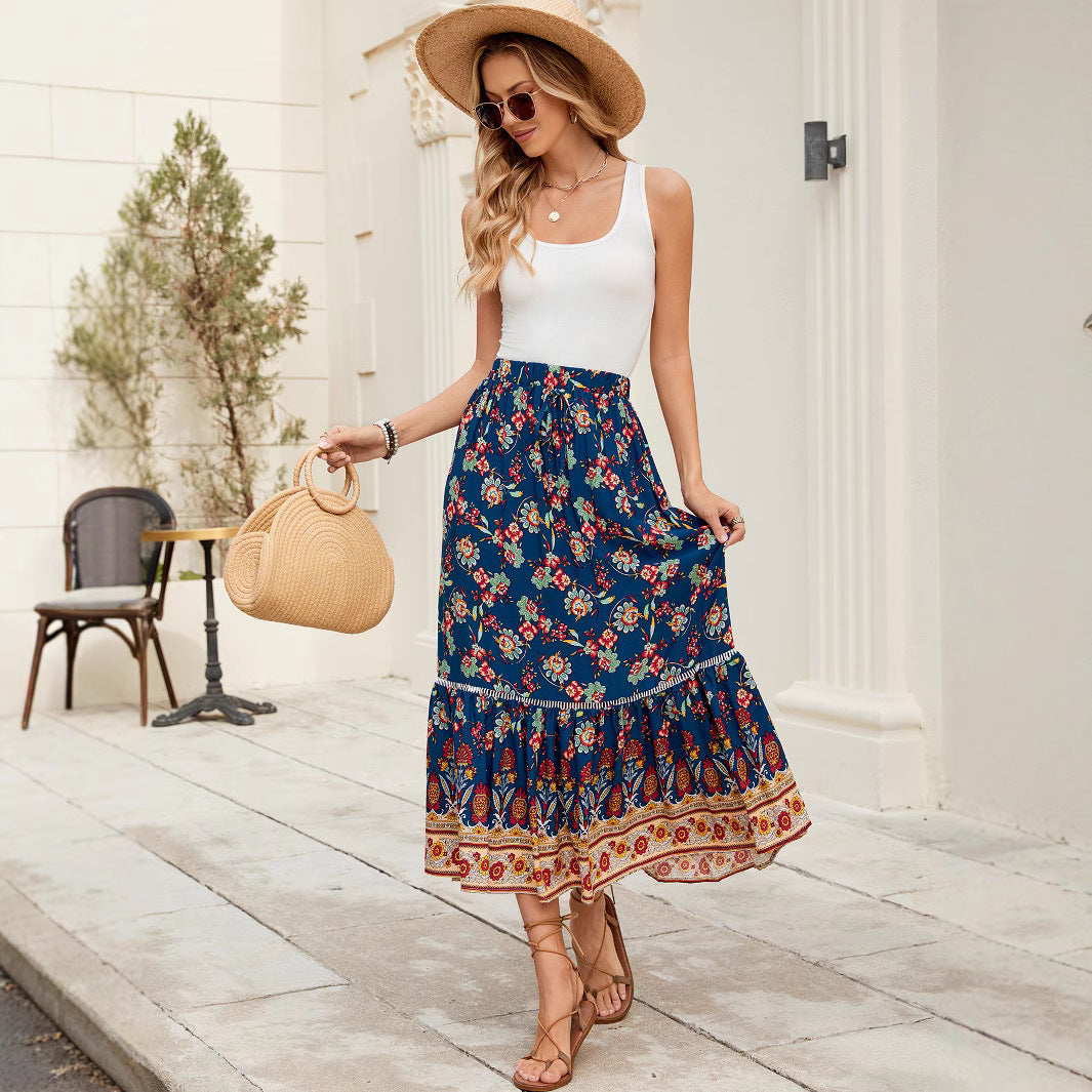 Femme Floral Maxi Nederdel Stilla