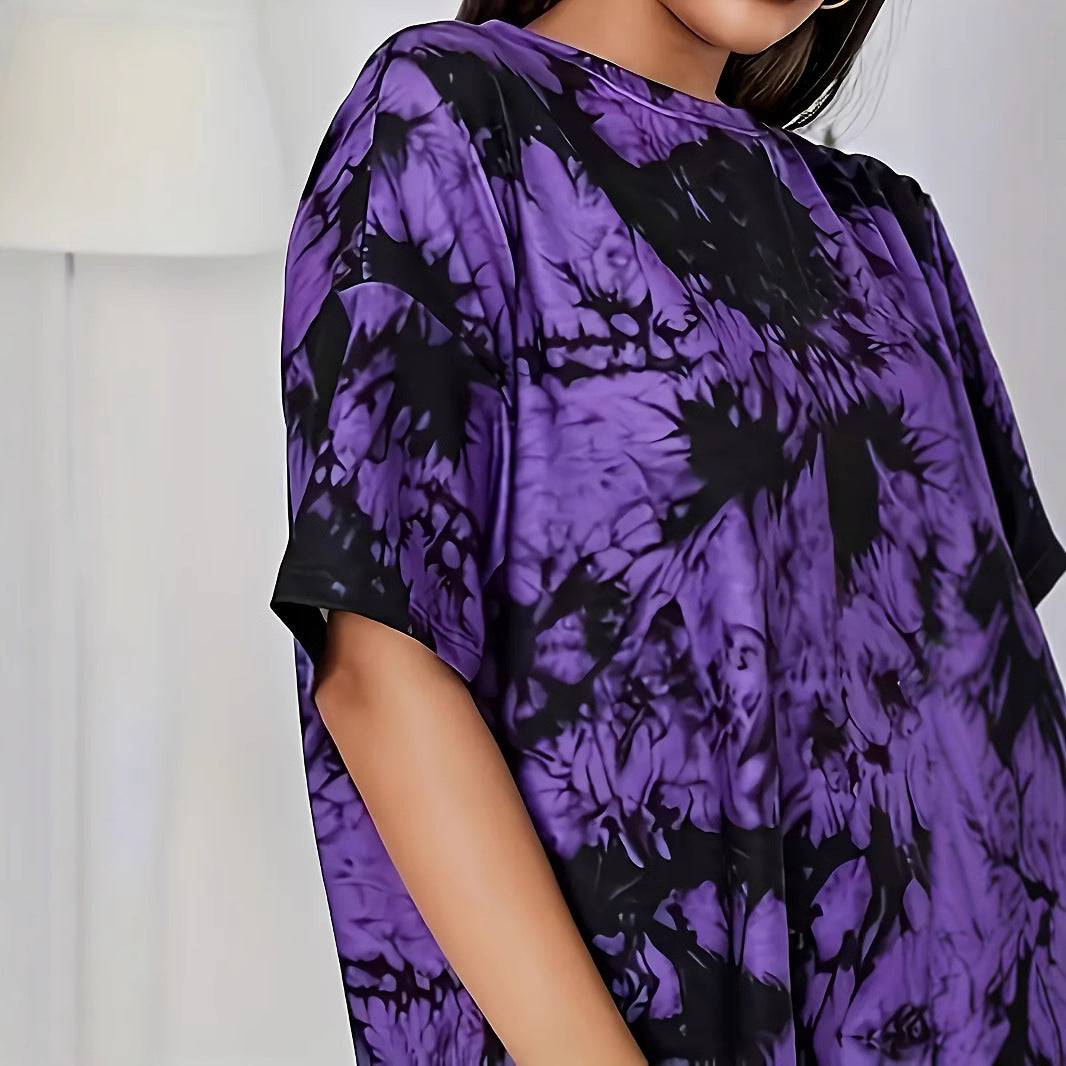 Dame Oversized T-shirt med stilfuldt batikdesign og casual snit Stilla