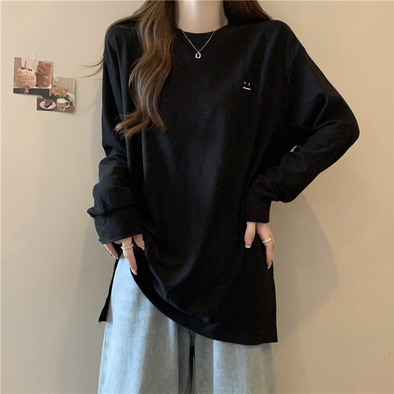 Dame Fritid Lange Ærmer Rund Hals T-Shirt Stilla