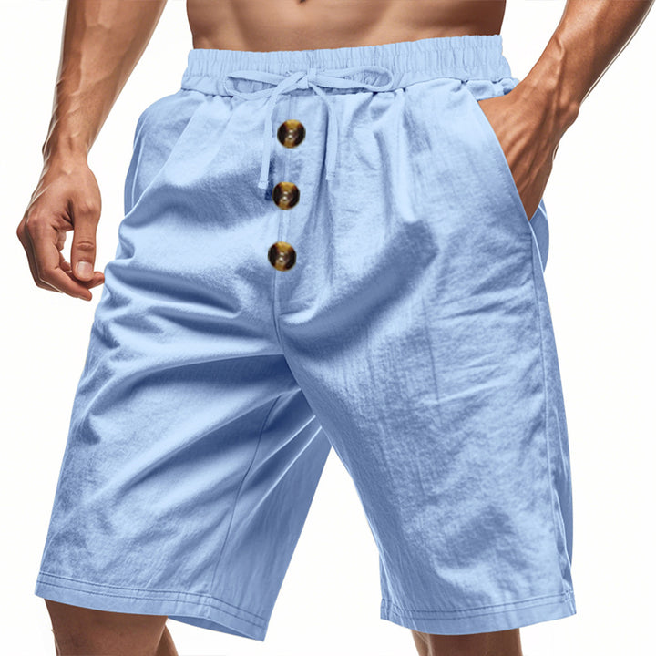 Herrer stilfulde sommershorts med knaplukning og elastisk talje Stilla