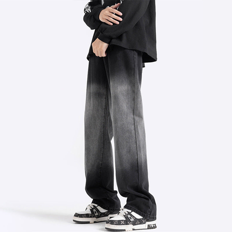 Herrer bred højskårne jeans med trendy Ombre-effekt Stilla