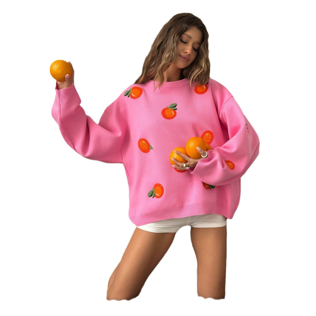 Kvinders Oversized Sweatshirt med Farverige Broderidetaljer Stilla