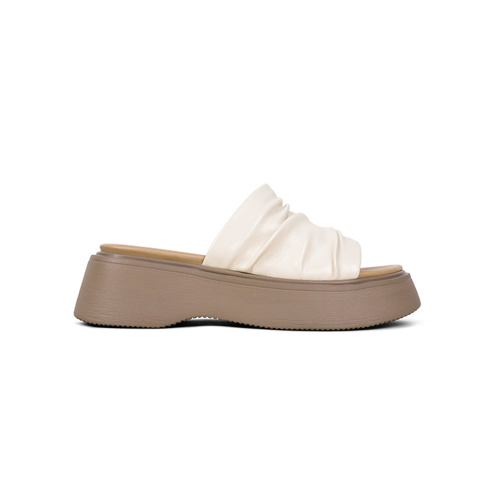 Dame Stilfulde Plateau Slide Sandaler med Raffdetail i den øverste del Stilla