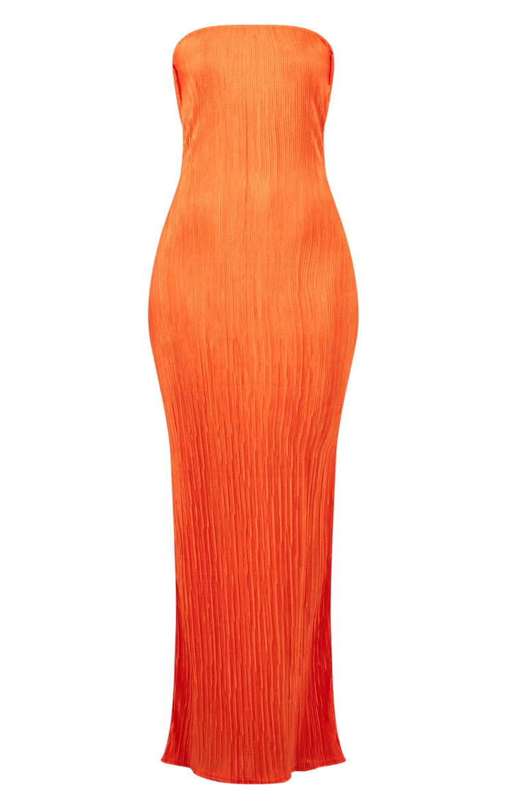 Dame figursygt strapless kjole med florale elementer Skovae