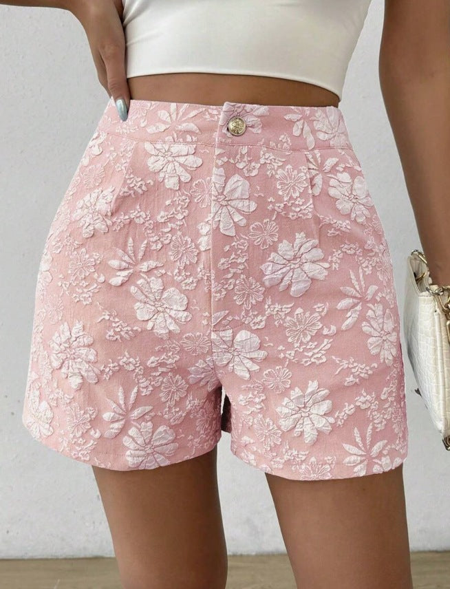 Dame Mode Shorts med blomsterbroderi Skovae