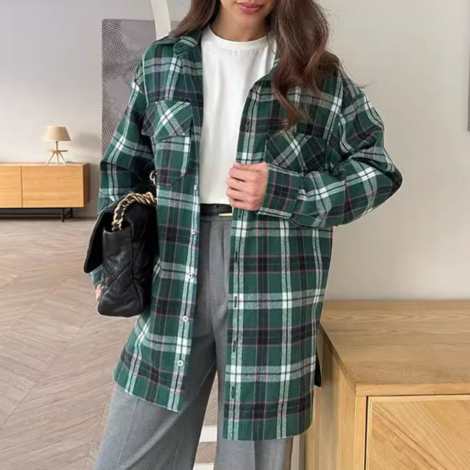 Femme Oversized flannel skjorte Stilla