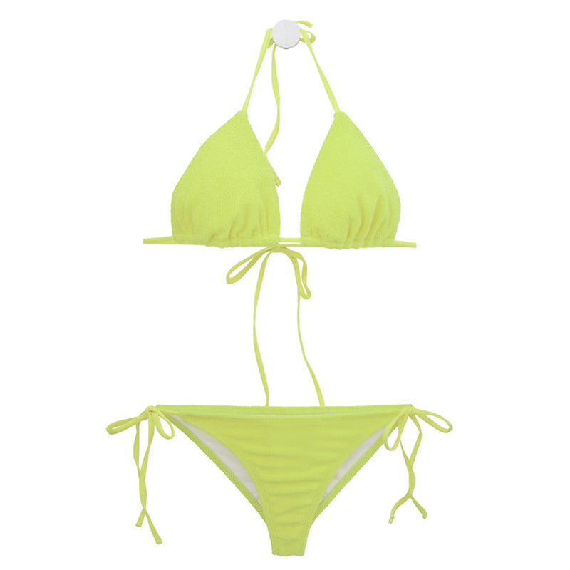 Dame Triangel-bikini med elastiske flæsedetaljer og justerbare stropper Stilla