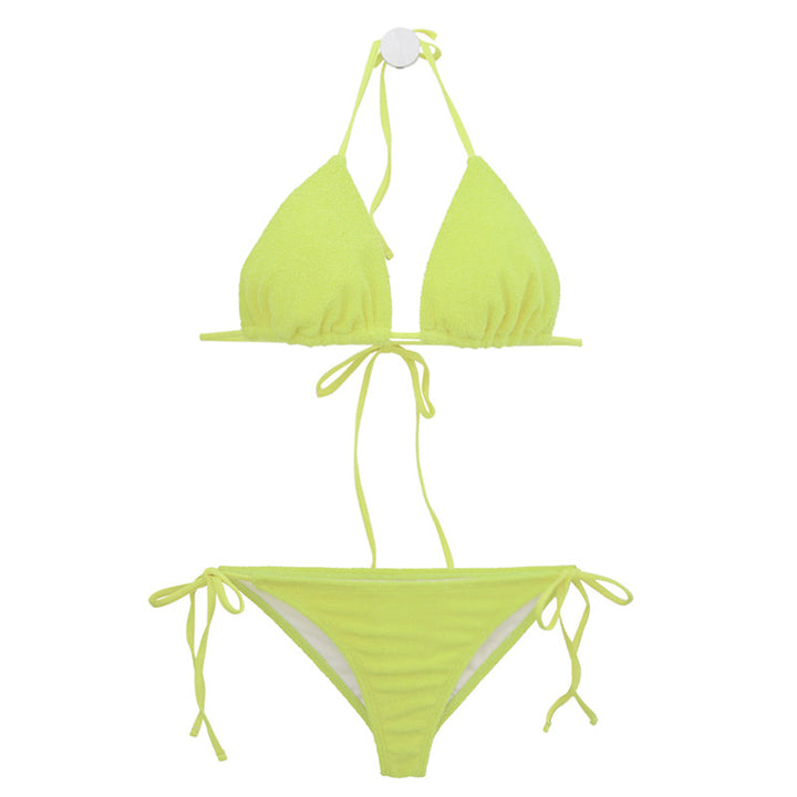 Dame Triangel-bikini med elastiske flæsedetaljer og justerbare stropper Stilla