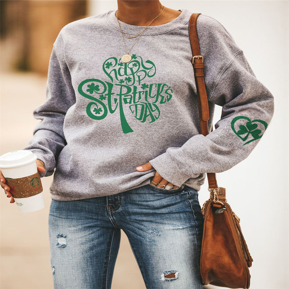 Damer afslappet sweatshirt med eksklusivt kløverblad-design Stilla