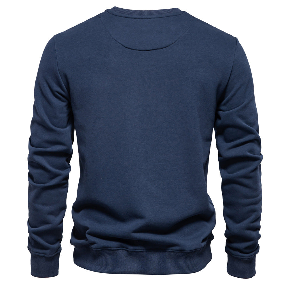 Herre Rundhalset Sweatshirt med blødt inderfor og moderne detaljer Stilla