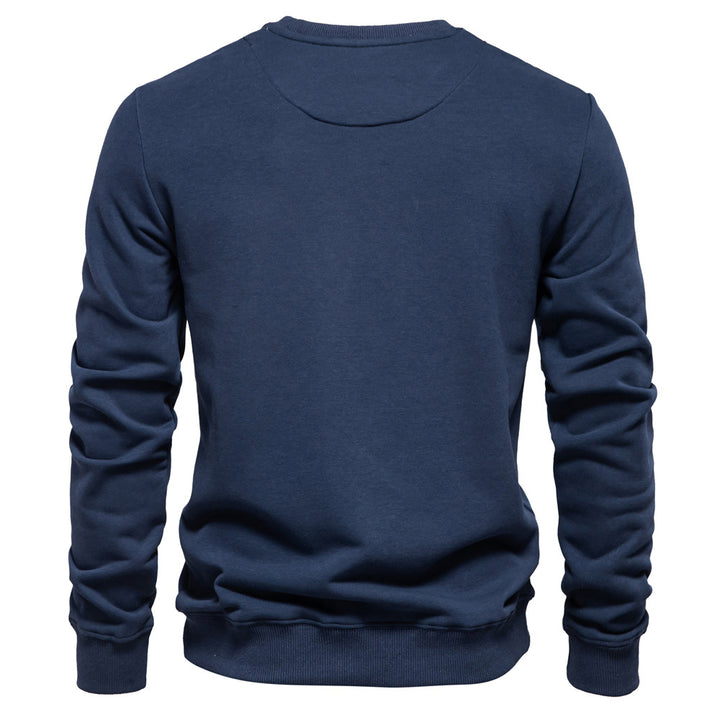 Herre Rundhalset Sweatshirt med blødt inderfor og moderne detaljer Stilla