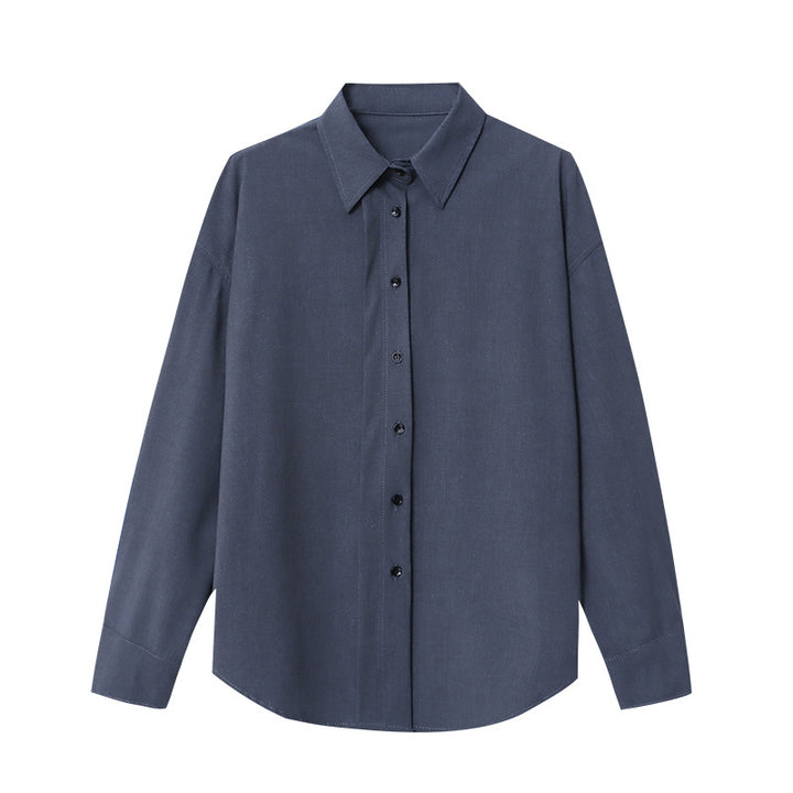 Dame Elegant Langærmet Bluse med Løs Pasform Stilla