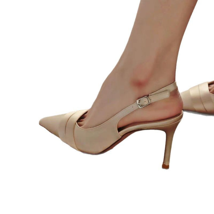 Dame Slingback-Højhælede med spids tå og foldet design Stilla