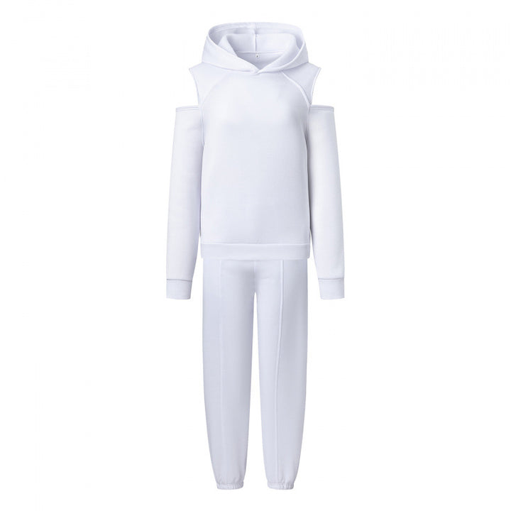 Kvinders sporty sweat sæt med dyb udskæring og side raglanærmer Stilla