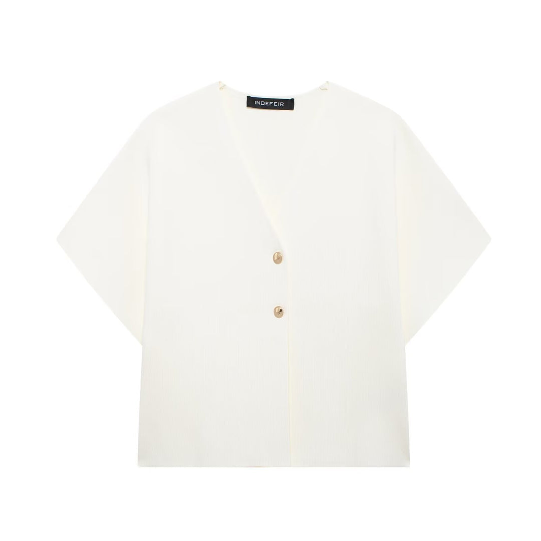 Femme Relaxed Fit Button-Up Bluse Stilla