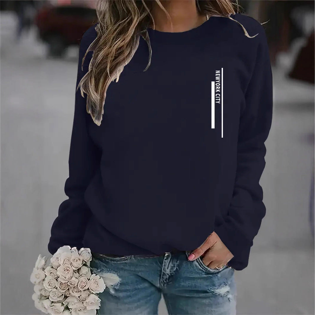 Kvinders sweatshirt med moderne bytryk Stilla