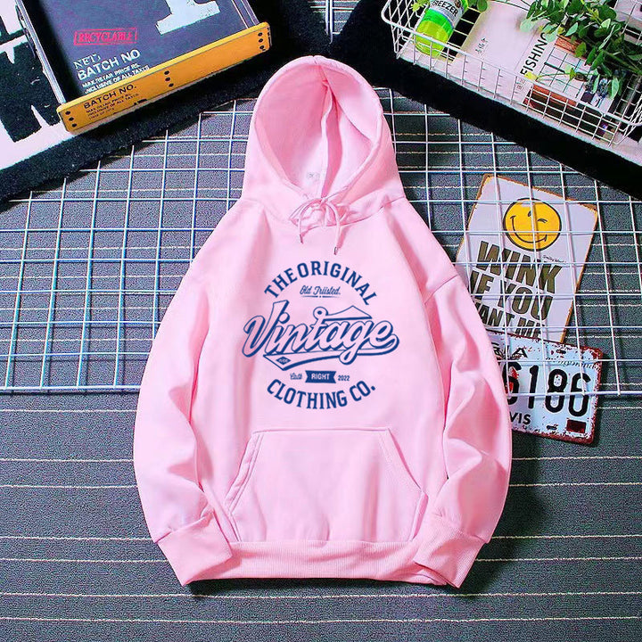 Dame hoodie med vintage grafik Skovae