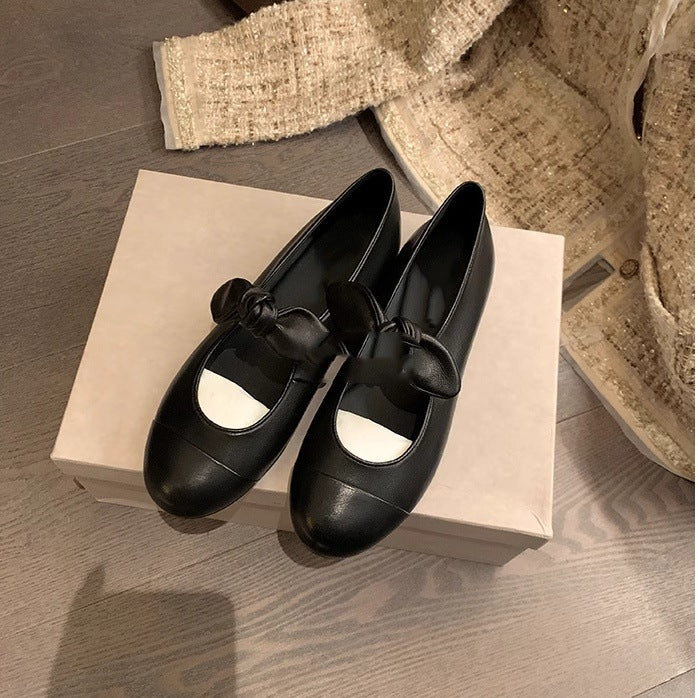 Dame Ballerinaer med fashionabel knude-design og smidig sål Stilla