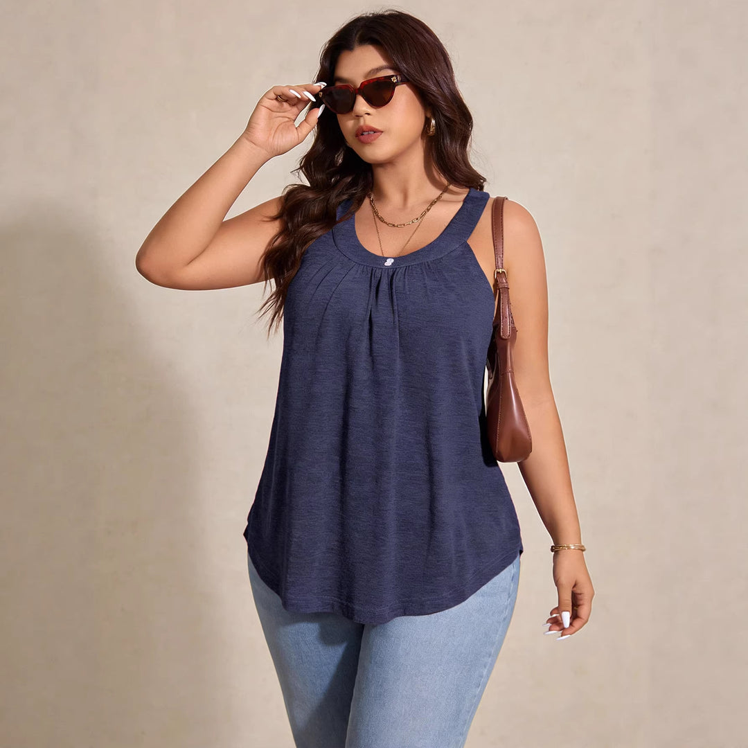 Dame casual top med raffineret rynke Skovae