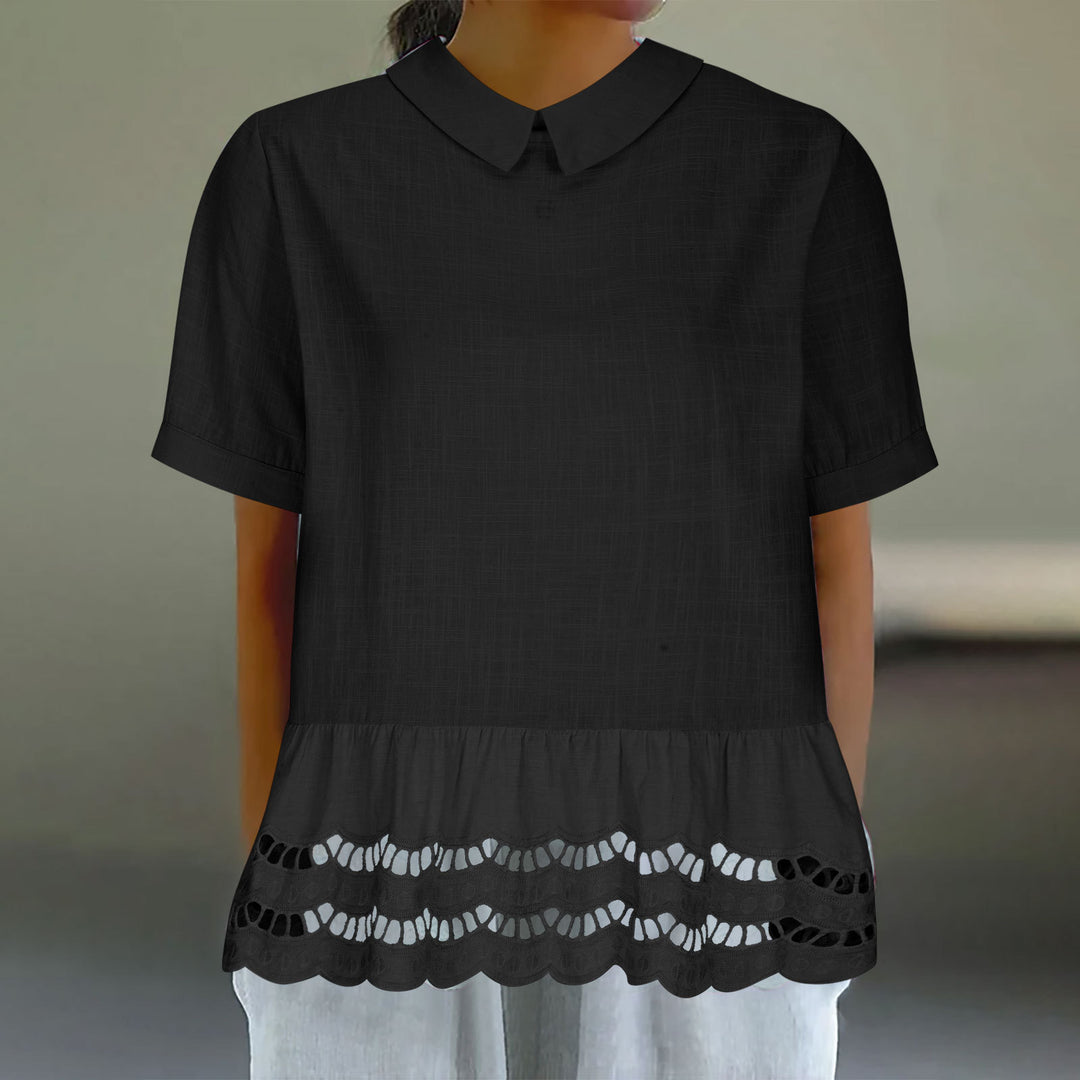 Dame Chic Broderet Peplum-Bluse Stilla