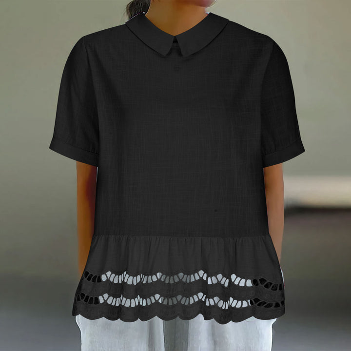 Dame Chic Broderet Peplum-Bluse Stilla