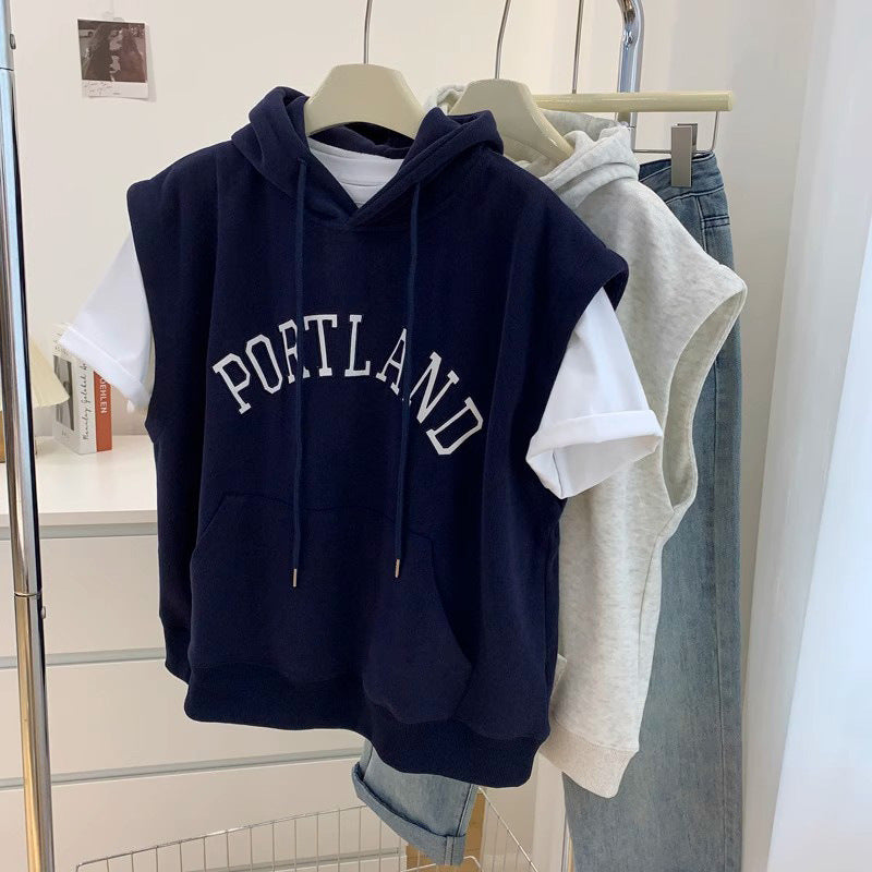 Dame Lækkert Ærmeløst Hoodie med forlommes Stilla