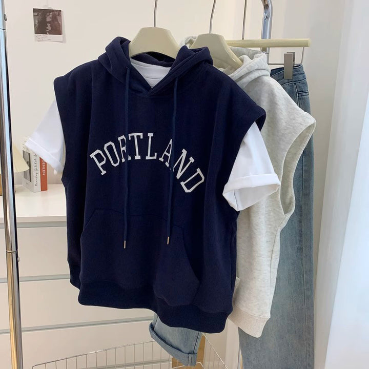 Dame Lækkert Ærmeløst Hoodie med forlommes Stilla