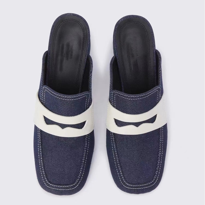 Dame Chunky Heel Slide Mules med dekorativt remdesign Stilla
