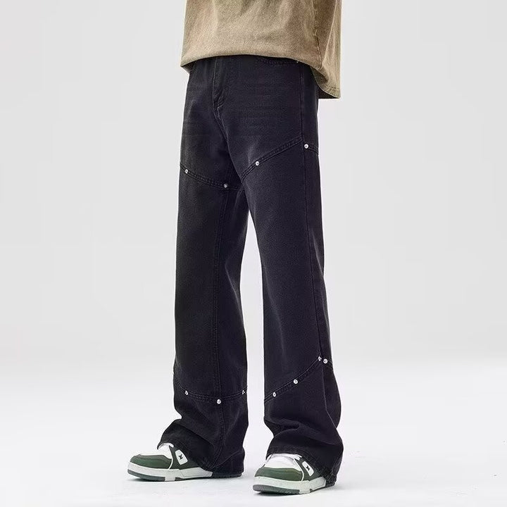 Herre Behagelige High-Waist Jeans med innovativt design og praktiske detaljer Stilla