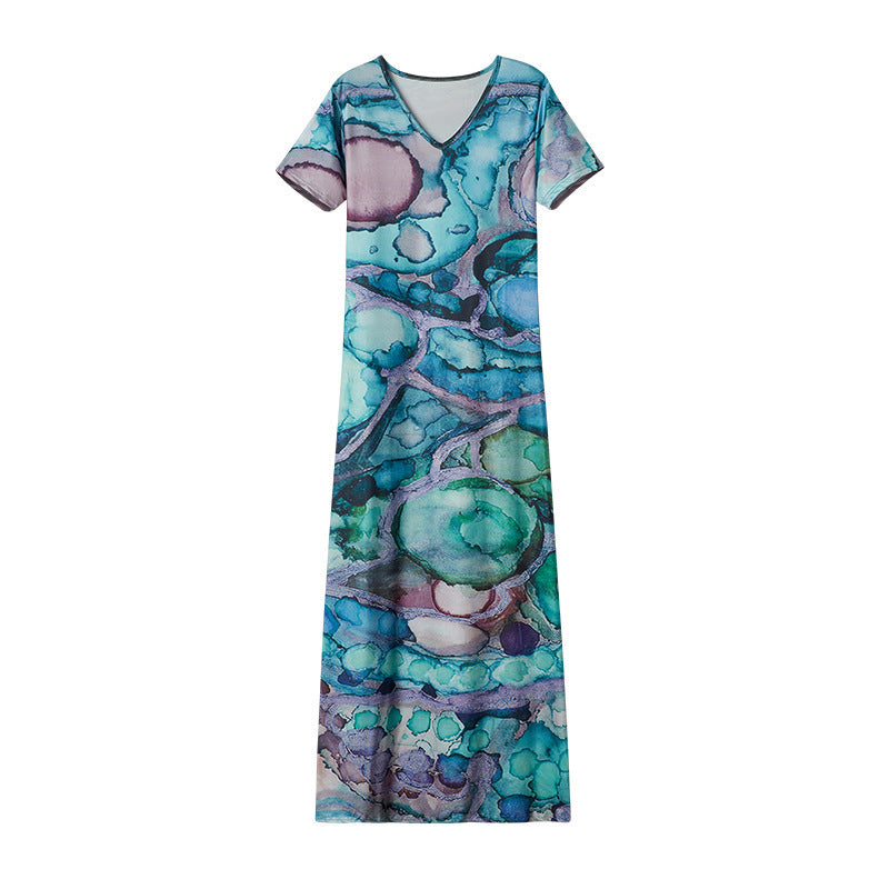 Femme Kunstnerisk Print Maxi Kjole Stilla 1750652957