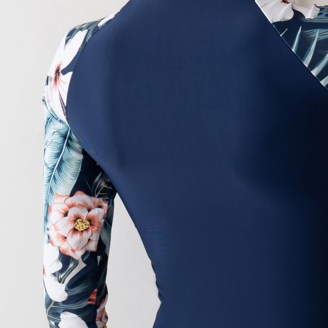 Dame Floral Print Rash Guard og Shorts Sæt Stilla