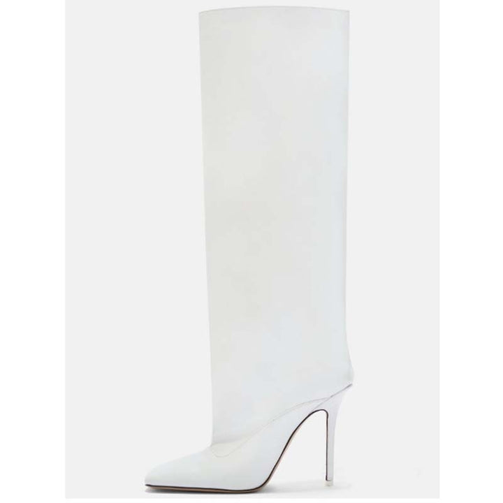 Femme Over-knæ High Heels Støvler med Skulpturer Design Stilla