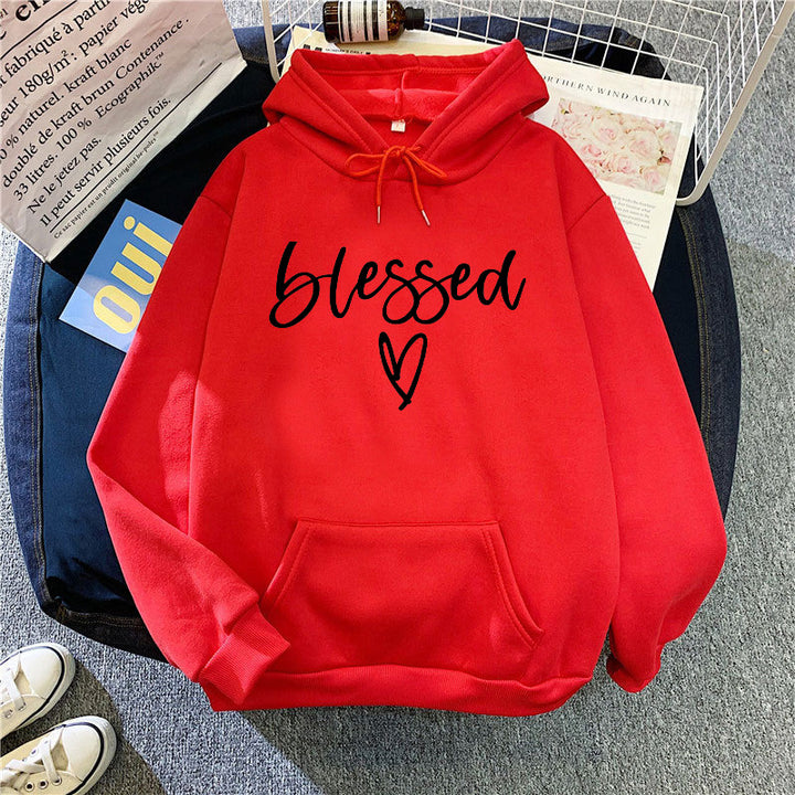 Kvindernes komfortable hoodie med inspirerende print Skovae