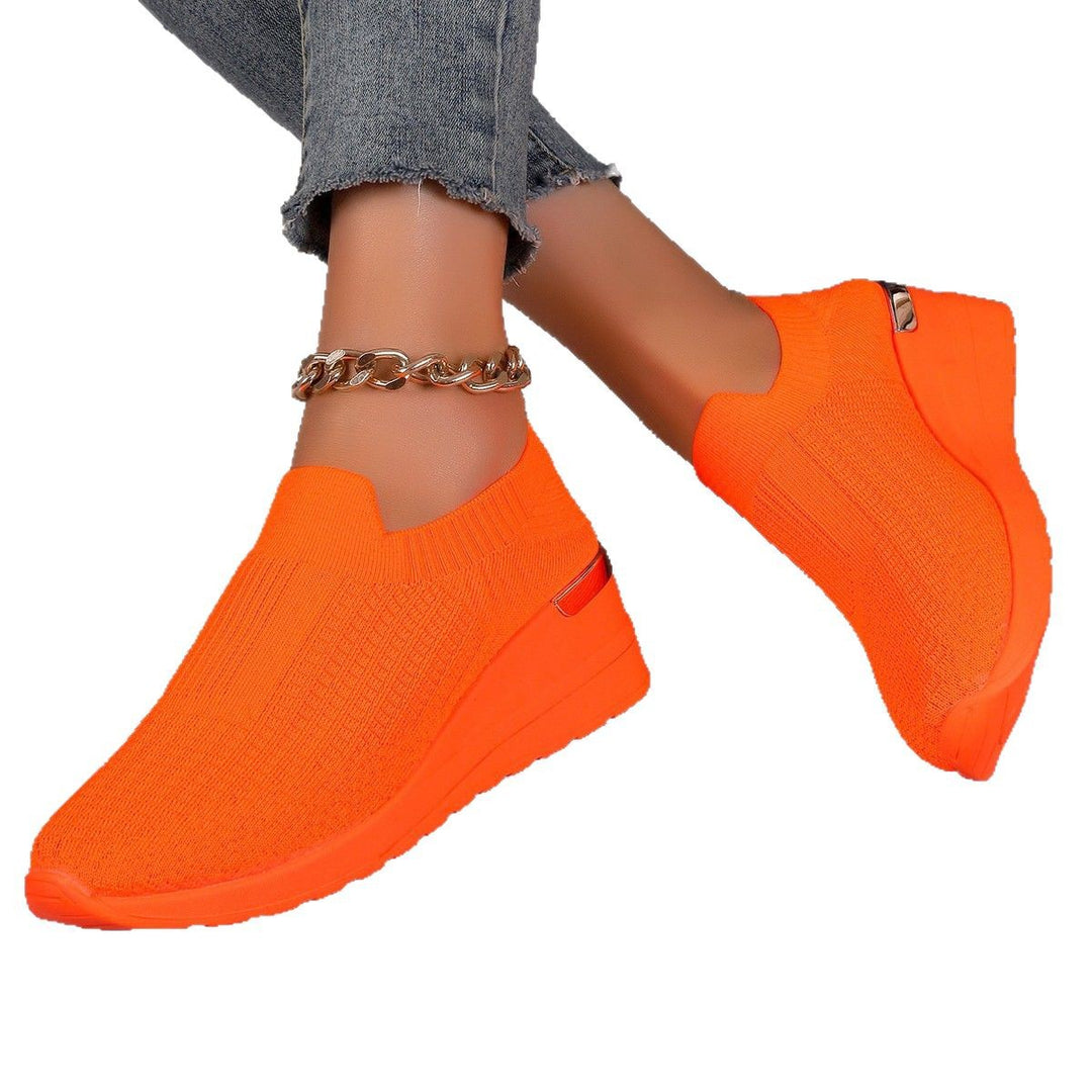 Dame Behagelige Slip-On Wedgesko med elastisk Overdel Stilla