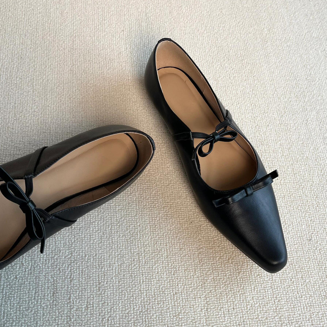 Dame elegante spidse Ballerinas med dekorativt sløjfedetalje Stilla