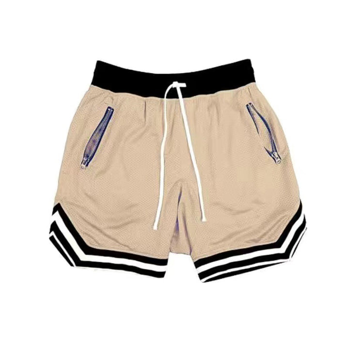 Herrer Sporty Træningsshorts med åndbart mesh-materiale og sidelommer med lynlås Stilla