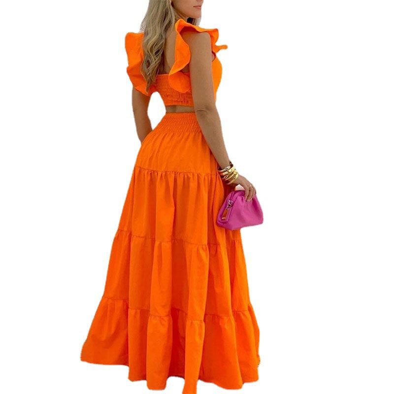 Dame Boho-maxikjole med voluminøs nederdel og off-shoulder overdel Stilla