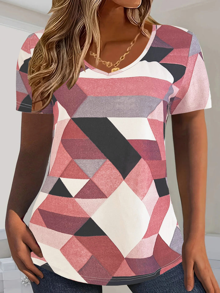 Dame V-hals T-shirt Stilla