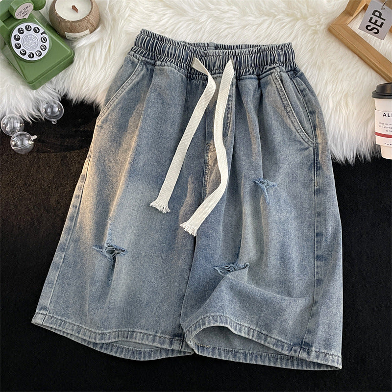 Femme Rivet Denim Bermuda Shorts Stilla
