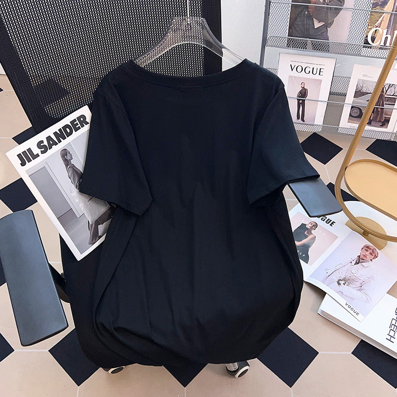Dame T-Shirt med kunstnerisk teddy-design og afslappet skærsnit Stilla