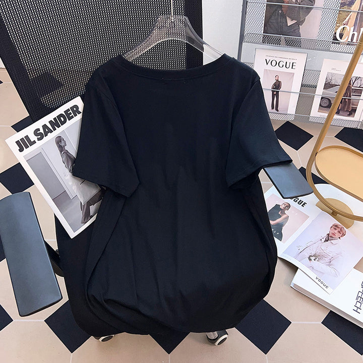 Dame T-Shirt med kunstnerisk teddy-design og afslappet skærsnit Stilla