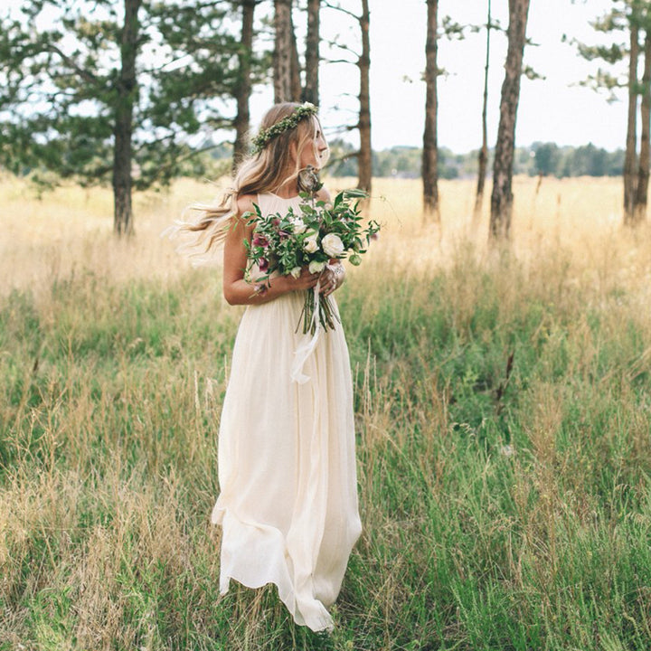 Elegant chiffon brudekjole til damer Stilla