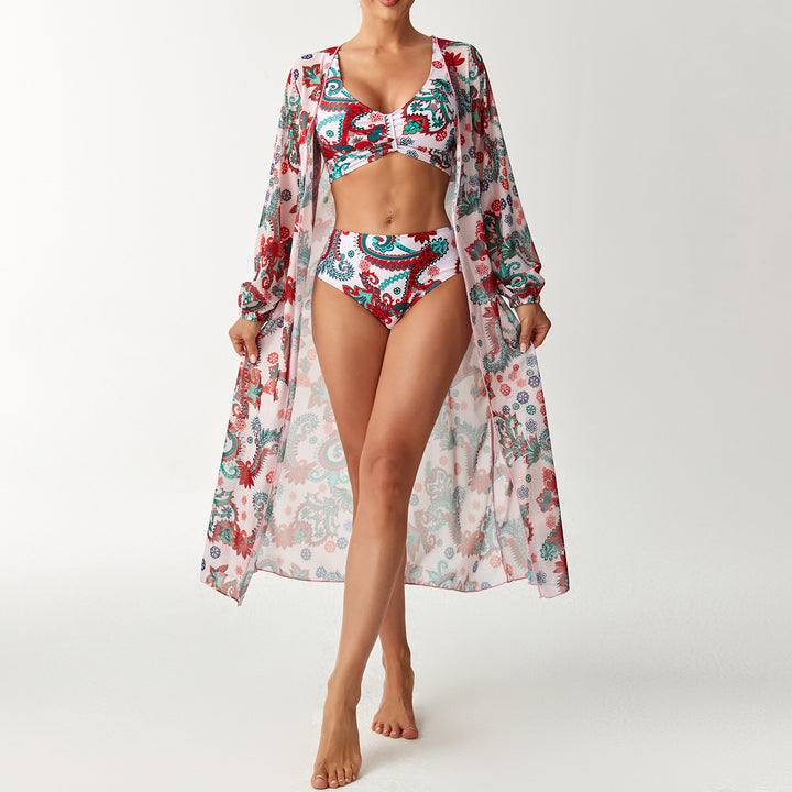 Dame Transparent strandkjole med blomsterprint Skovae