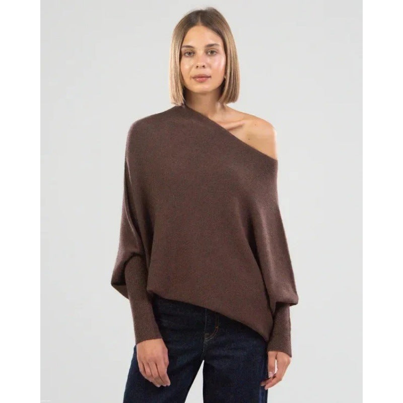 Dame plus size sweater med elegant snit og asymmetrisk detaljer Stilla