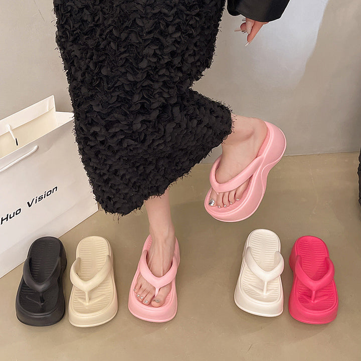 Dame platform flip-flops med ergonomisk fodbedesign Stilla