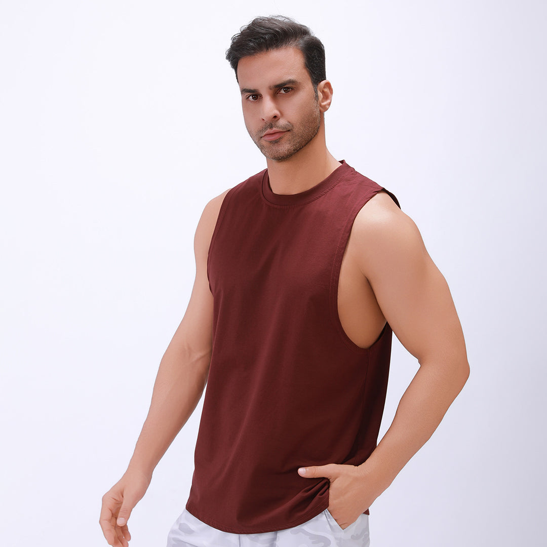 Herrer Sporty Muskel-Tanktop i høj kvalitets bomuldsblanding med ergonomisk snit Stilla