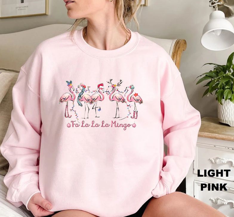Dame sweatshirt med original flamingo motiv og afslappet snit Stilla